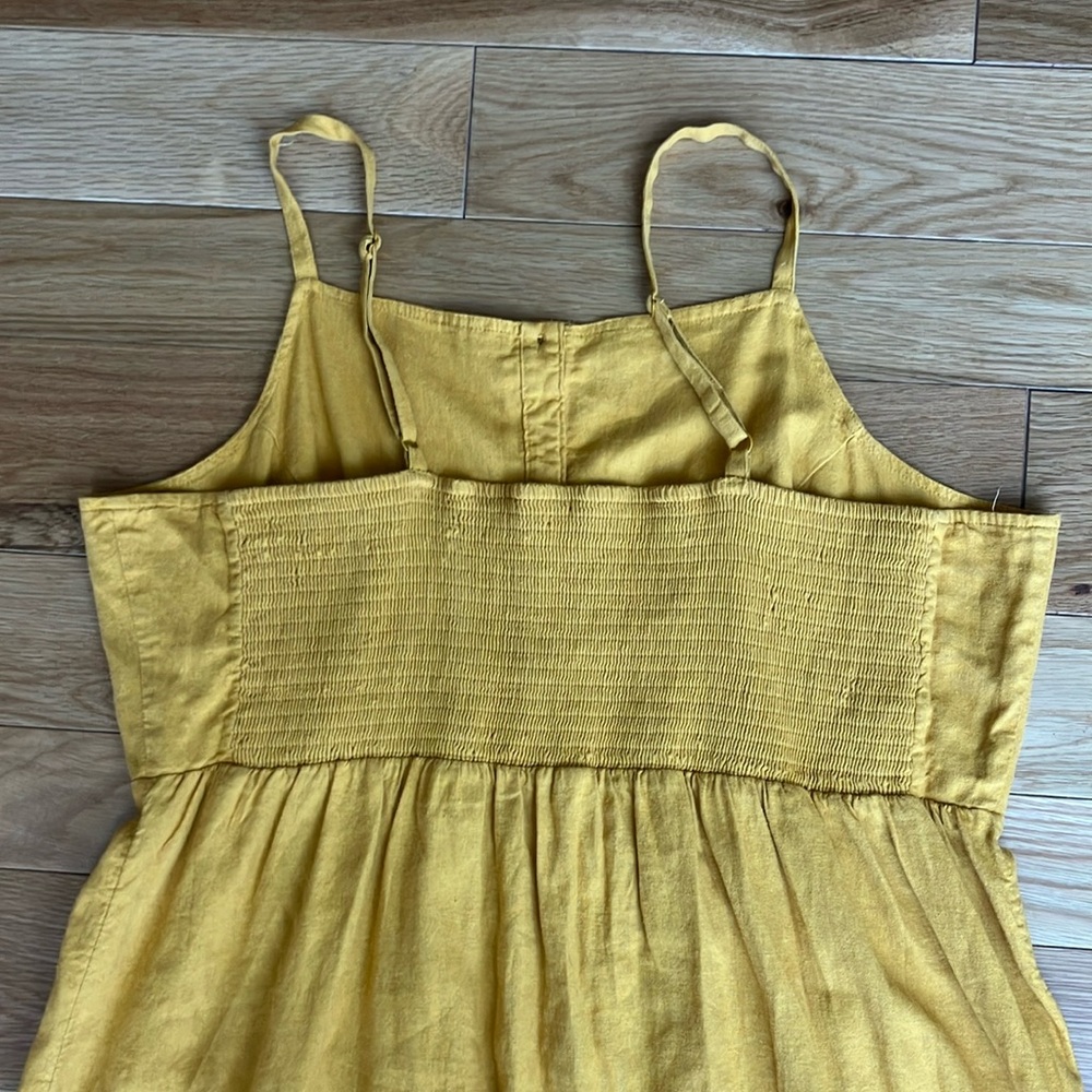 Old Navy Mustard Button-Front Sleeveless Midi Dress - Picture 6 of 6
